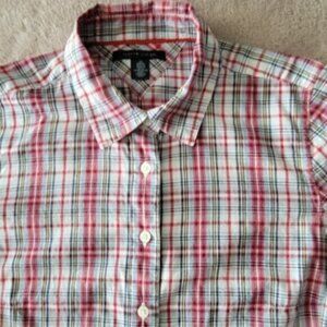Tommy Hilfiger Plaid Button Down Shirt Women's Size XS